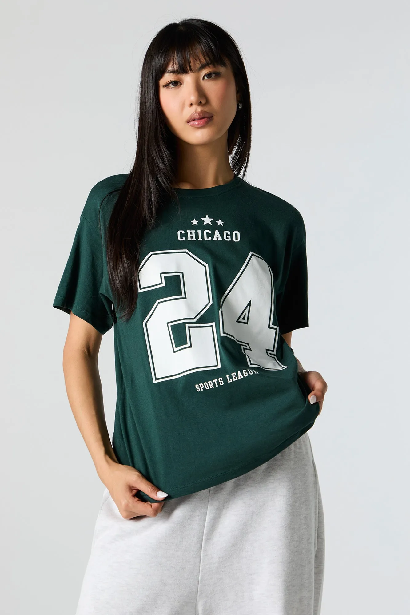 Chicago 24 Graphic Boyfriend T-Shirt sold by Urban Planet product image thumbnail 4
