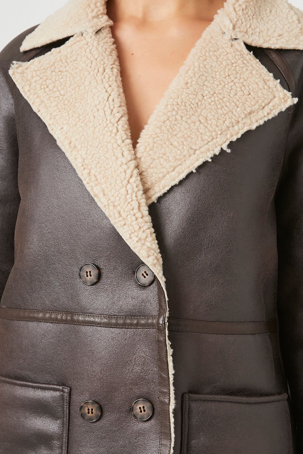 Faux Leather Sherpa Trim Jacket sold by Urban Planet product image thumbnail 2