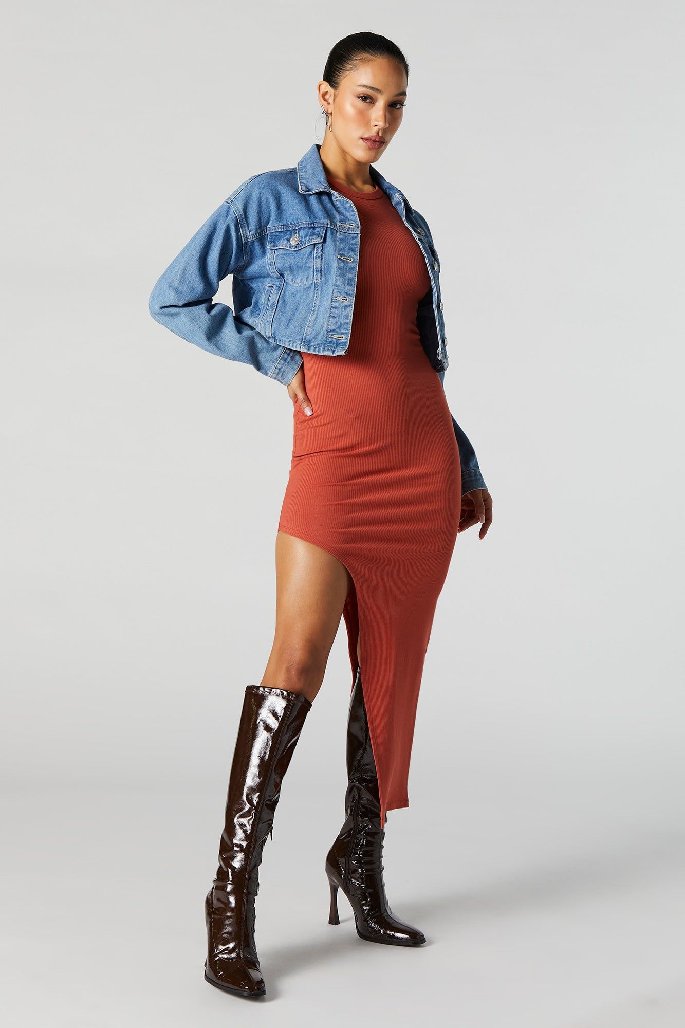 Ribbed Asymmetrical Bodycon Dress sold by Urban Planet product image thumbnail 3