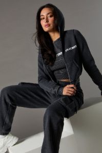 Playboy Bunny Graphic Zip-Up Washed Hoodie sold by Urban Planet