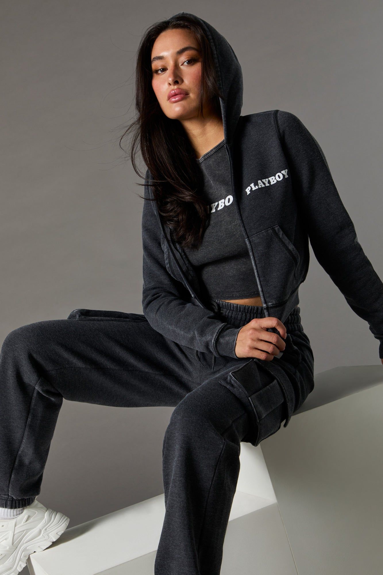 Playboy Bunny Graphic Zip-Up Washed Hoodie sold by Urban Planet product image thumbnail 5