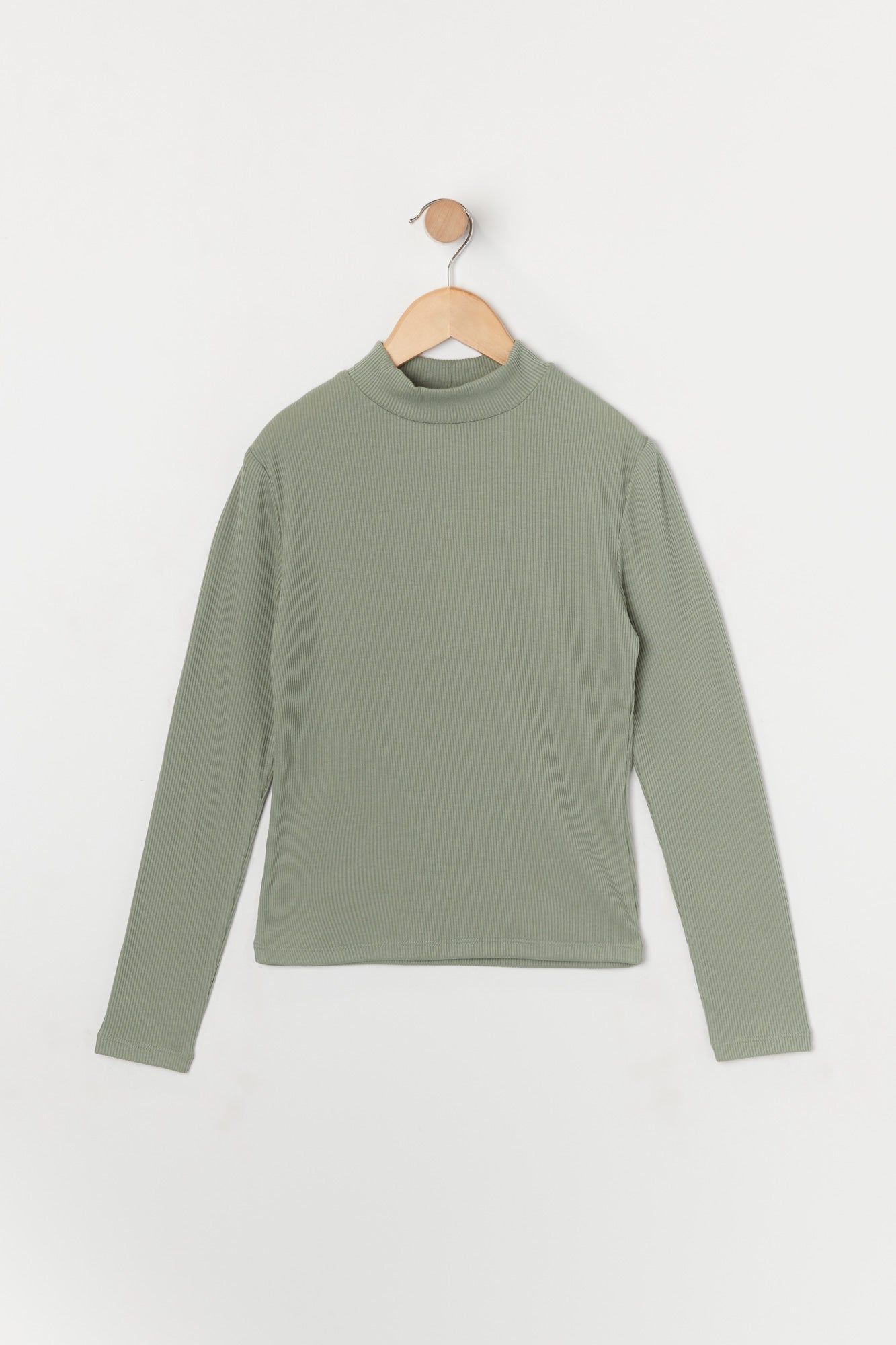 Haut côtelé à manches longues avec col cheminée pour fille sold by Urban Planet