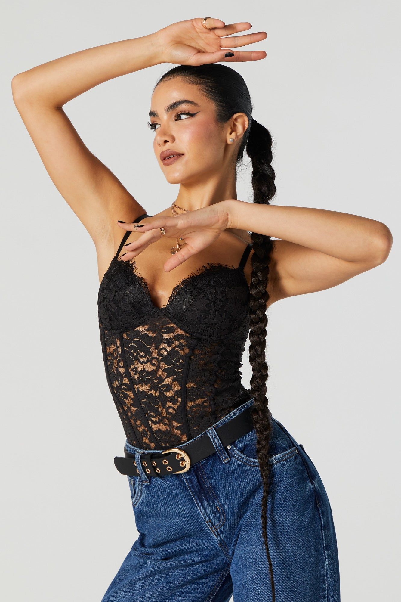 Lace Corset Bodysuit sold by Urban Planet