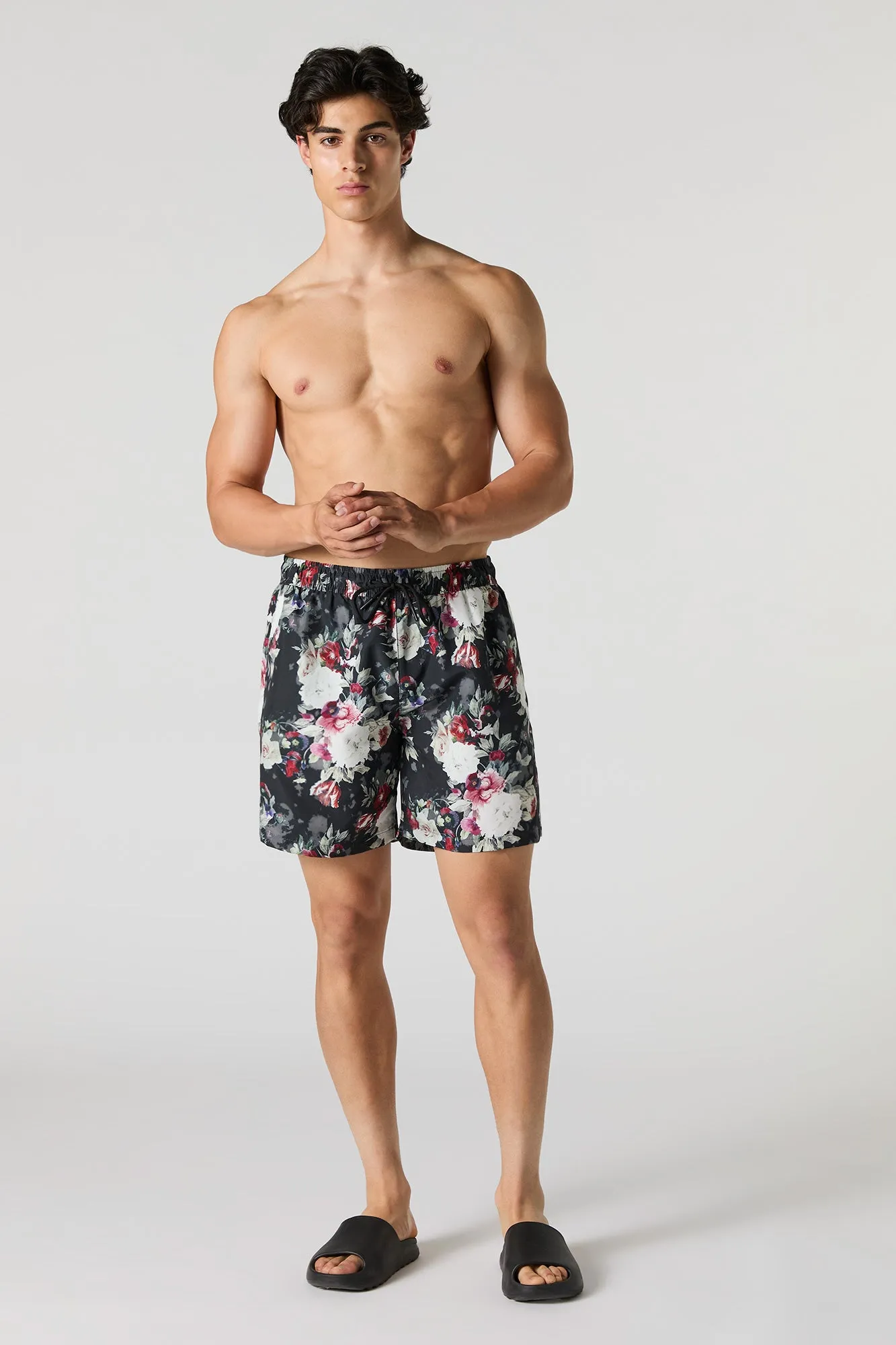 Dark Floral Print Board Short sold by Urban Planet product image thumbnail 3