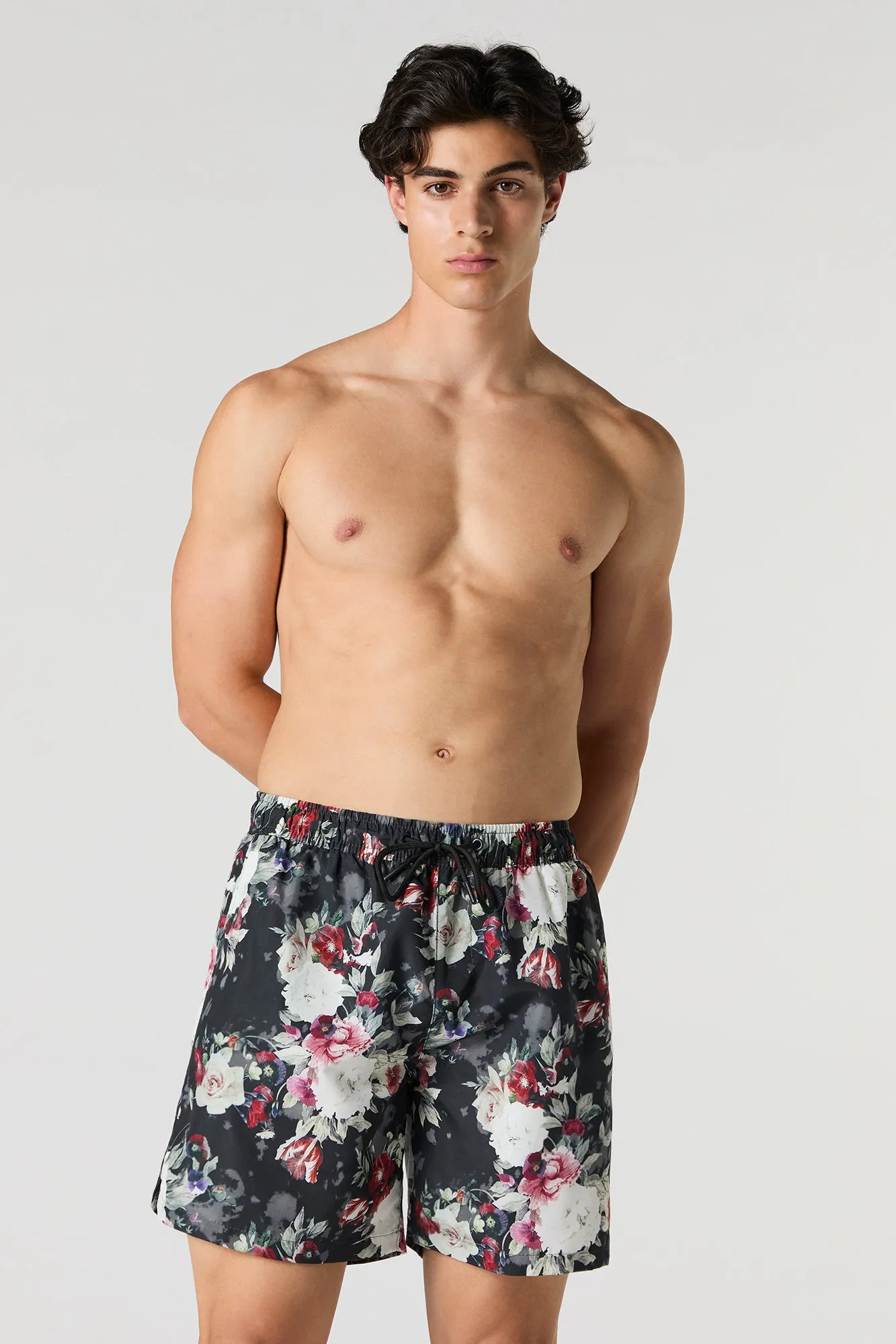 Dark Floral Print Board Short sold by Urban Planet
