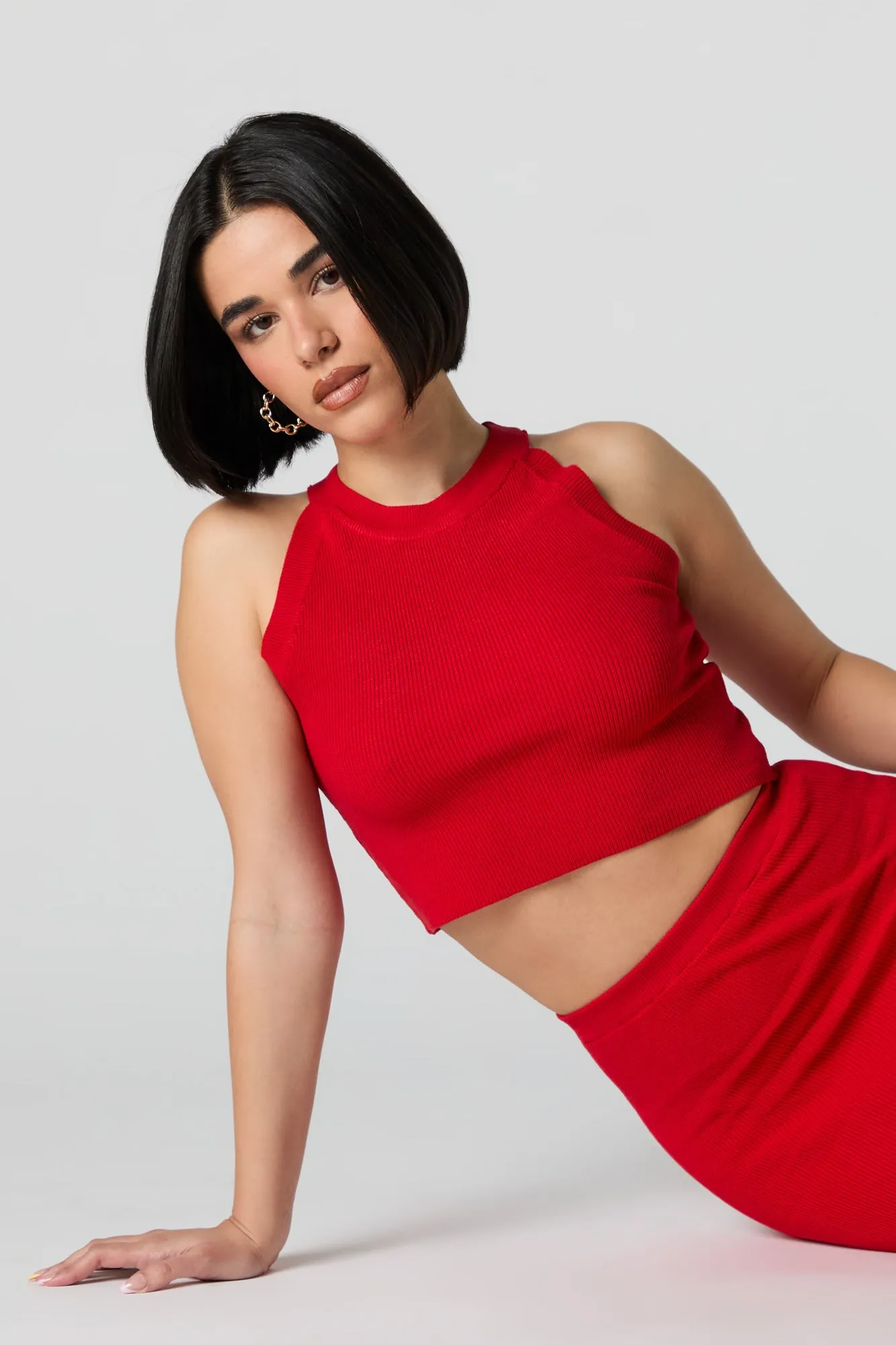 Débardeur court en tricot côtelé sold by Urban Planet