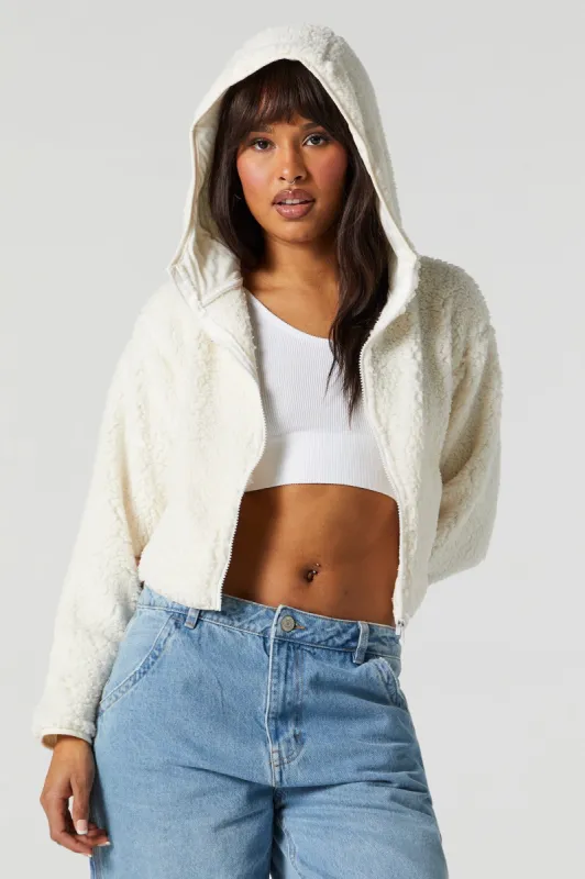 Sherpa Zip-Up Hoodie sold by Urban Planet