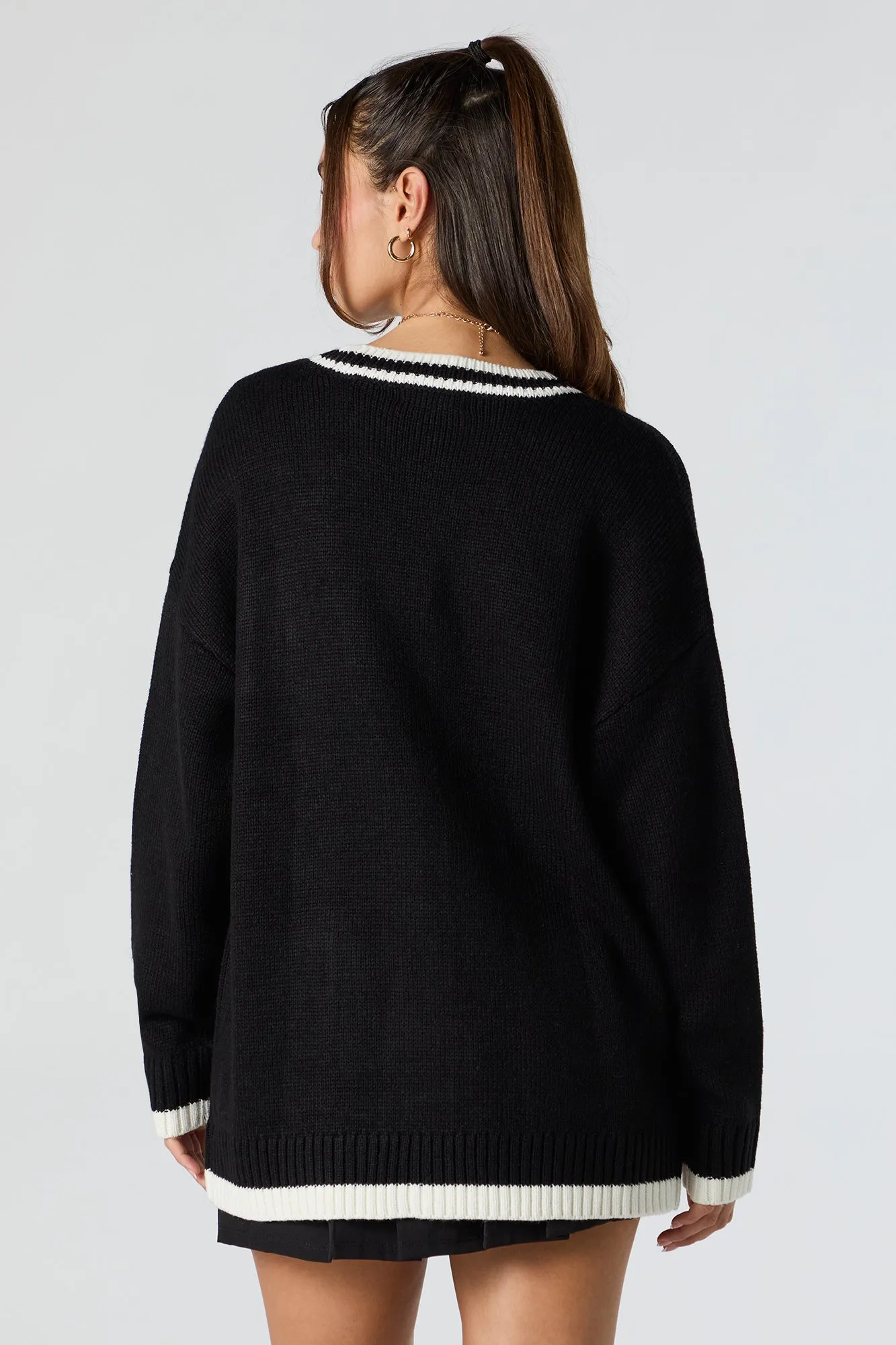 01 Chenille Embroidered Button-Up Knit Cardigan sold by Urban Planet product image thumbnail 2