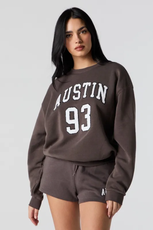 Austin Chenille Embroidered Fleece Sweatshirt sold by Urban Planet