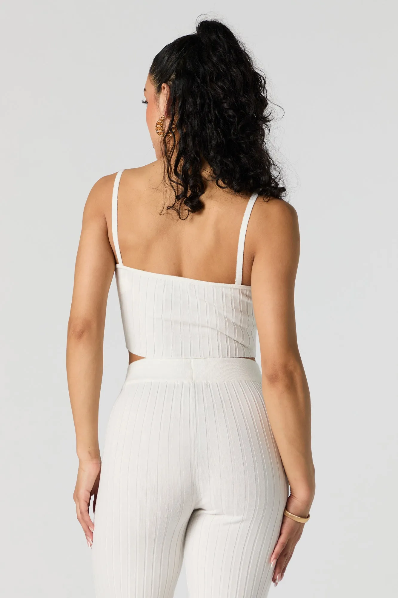 Débardeur boutonné en tricot côtelé avec encolure dégagée sold by Urban Planet product image thumbnail 2