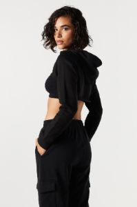 Fleece Ultra Cropped Hoodie sold by Urban Planet