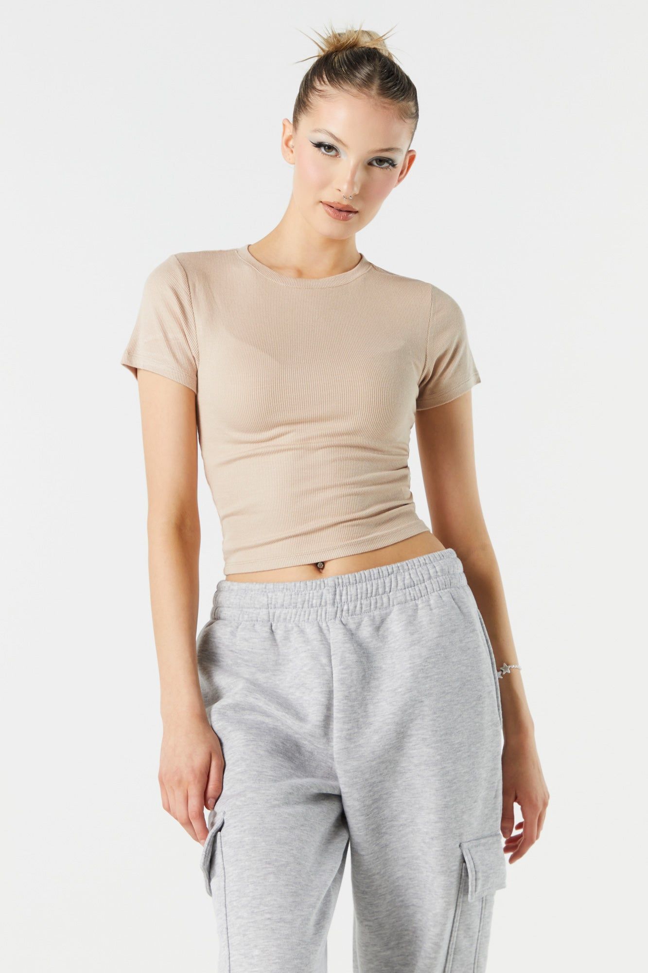 T-shirt ras du cou côtelé ultracourt sold by Urban Planet product image thumbnail 10