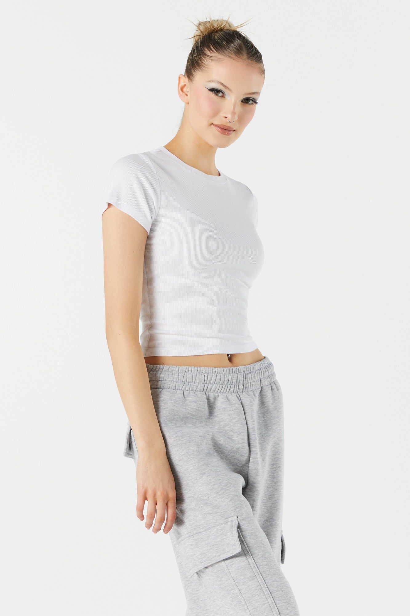 T-shirt ras du cou côtelé ultracourt sold by Urban Planet product image thumbnail 7