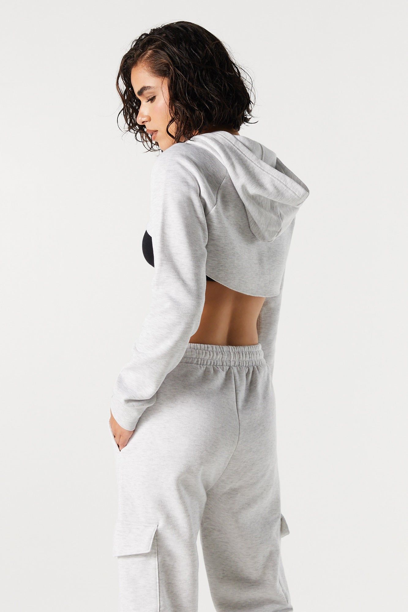 Fleece Ultra Cropped Hoodie sold by Urban Planet product image thumbnail 2