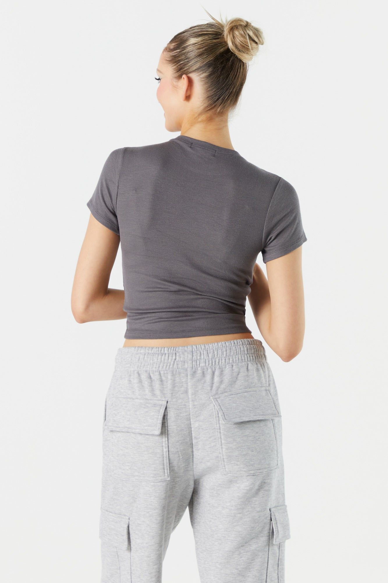 T-shirt ras du cou côtelé ultracourt sold by Urban Planet product image thumbnail 5