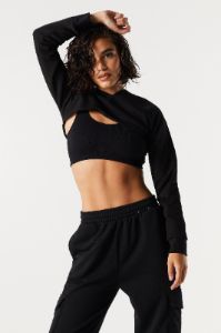 Fleece Ultra Cropped Hoodie sold by Urban Planet