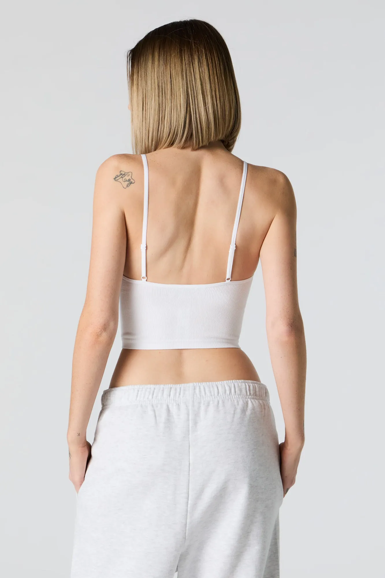 Seamless Ribbed Scoop Neck Cropped Cami sold by Urban Planet product image thumbnail 2