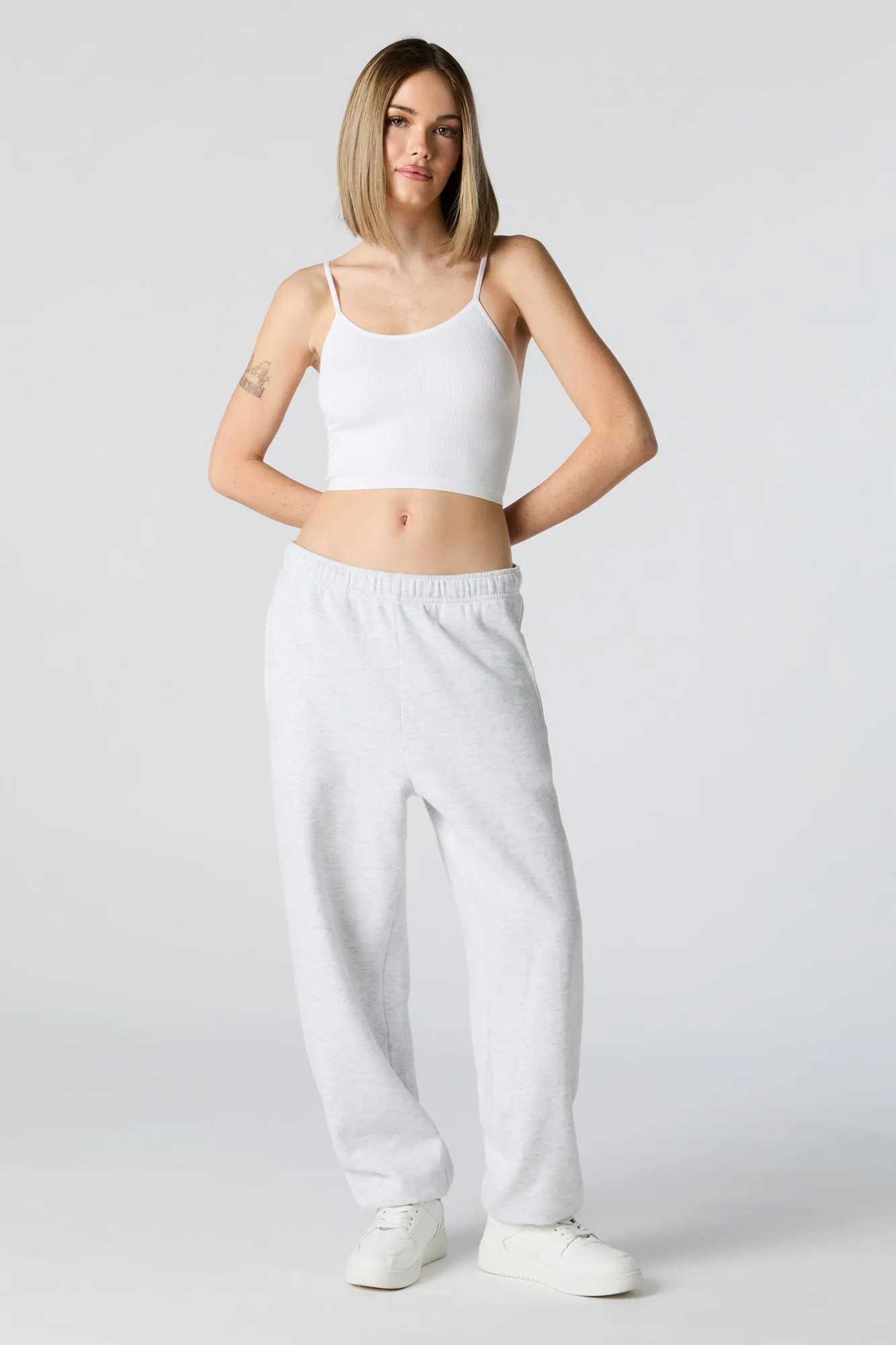 Seamless Ribbed Scoop Neck Cropped Cami sold by Urban Planet product image thumbnail 3