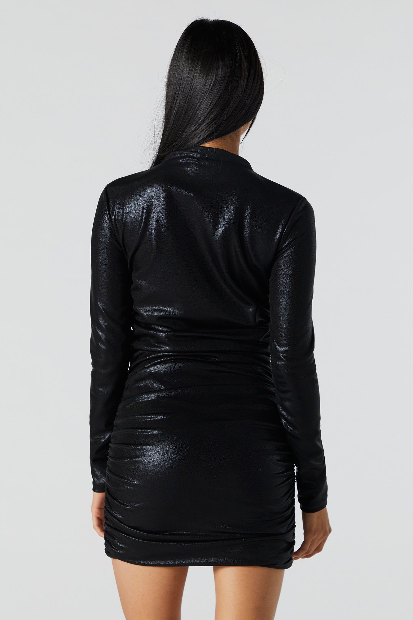 Minirobe ruchée métallisée à manches longues sold by Urban Planet product image thumbnail 3