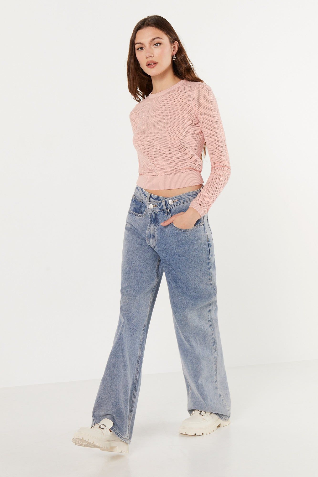 Haut en tricot ajouré à manches longues sold by Urban Planet product image thumbnail 12