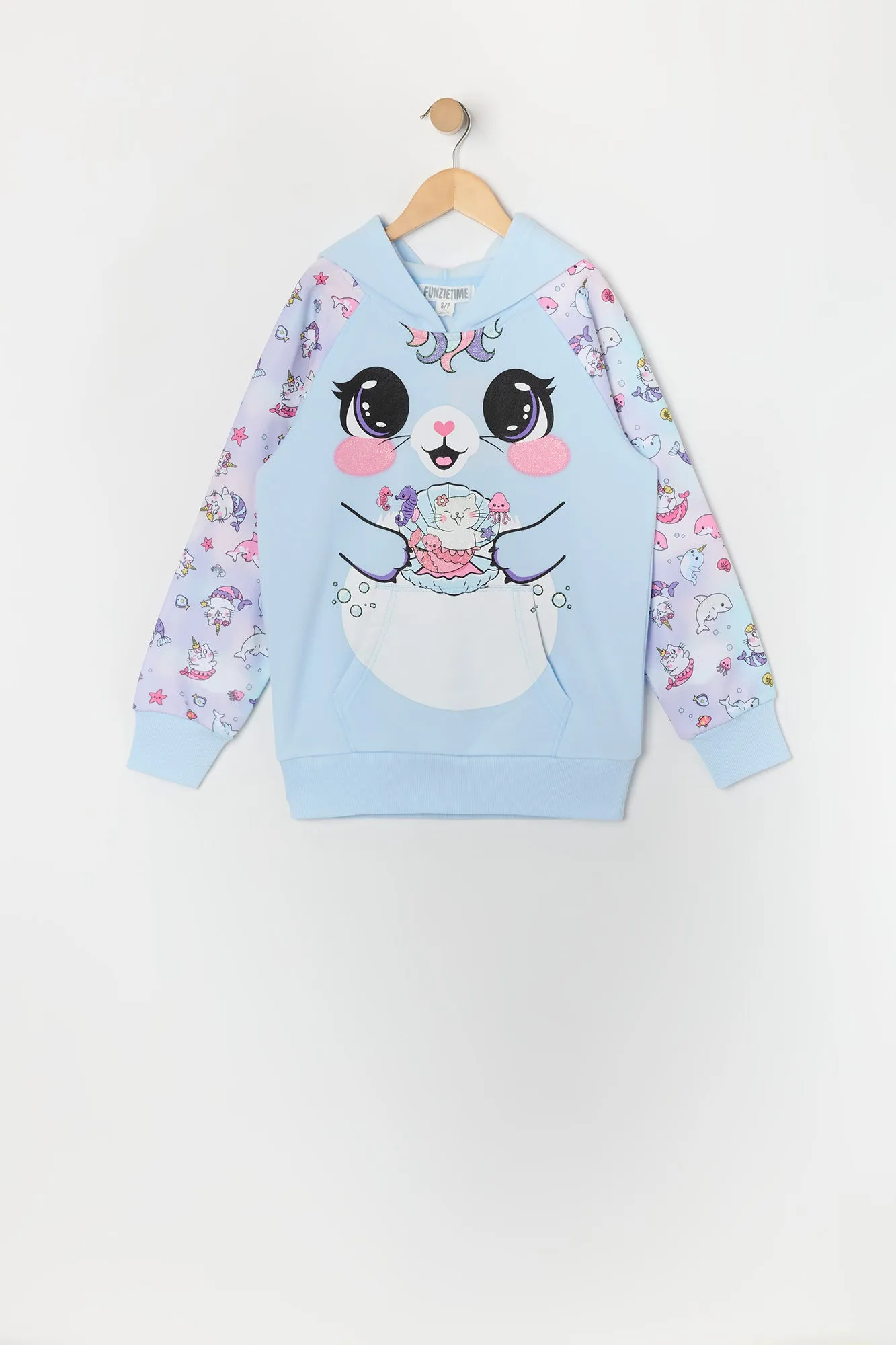 Haut à capuchon avec imprimé Chat-licorne pour fille sold by Urban Planet product image thumbnail 2