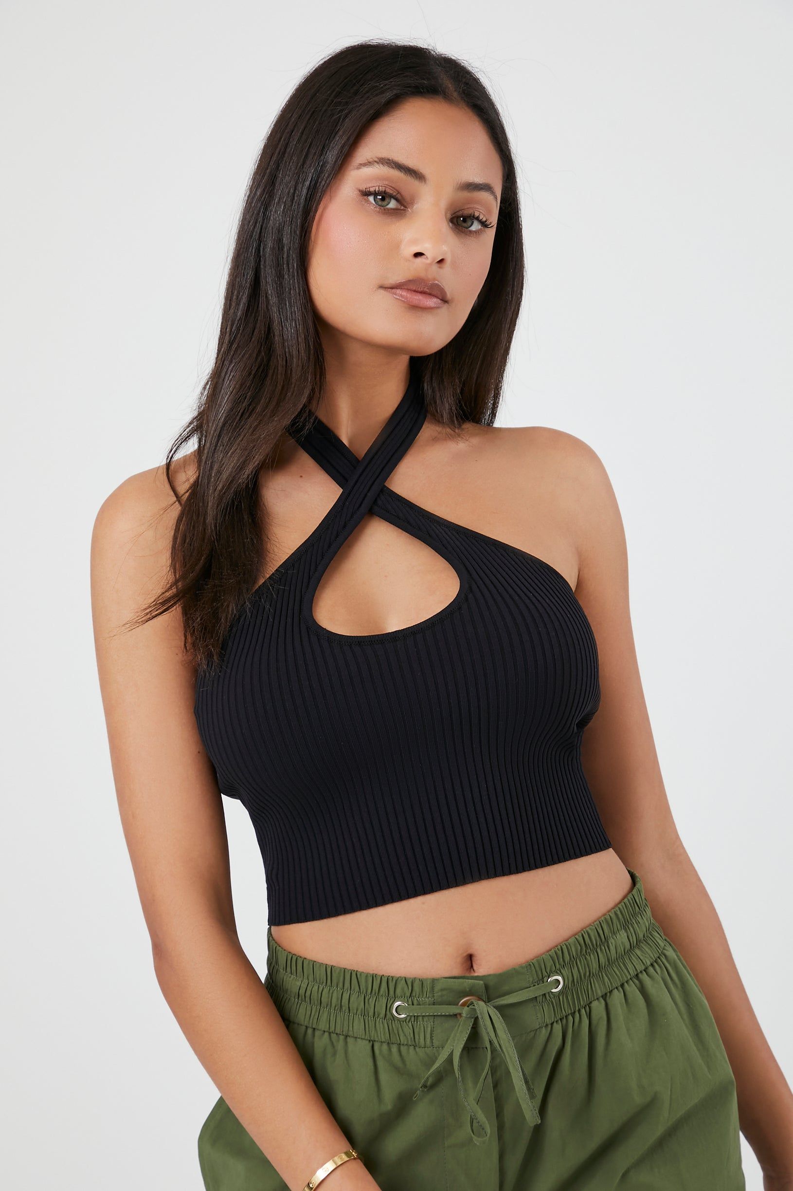 Compact Ribbed Knit Crop Top sold by Urban Planet