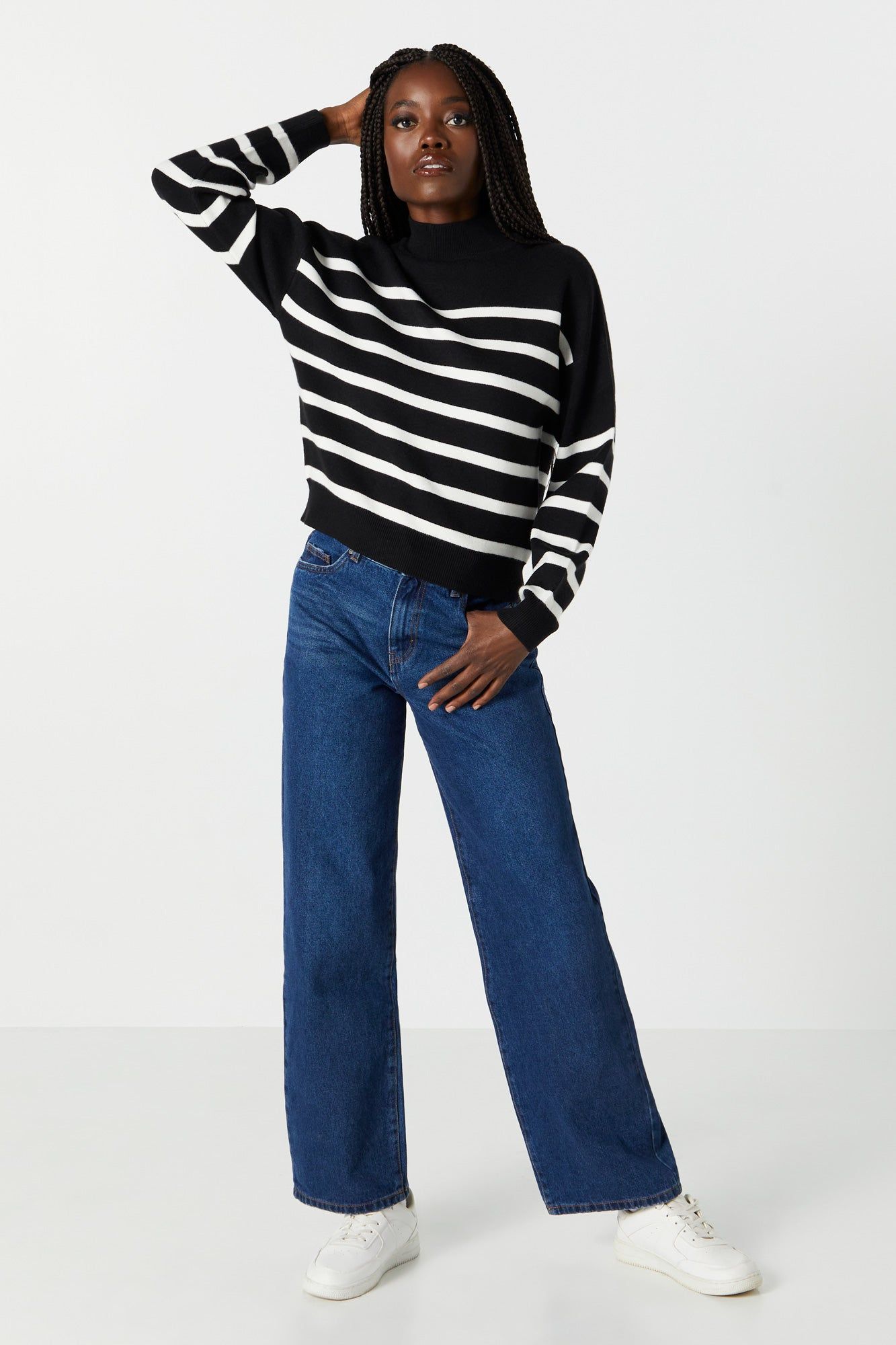 Mock Neck Striped Sweater sold by Urban Planet product image thumbnail 6