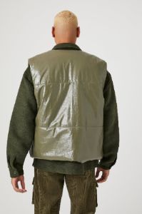 Faux Leather Puffer Vest sold by Urban Planet