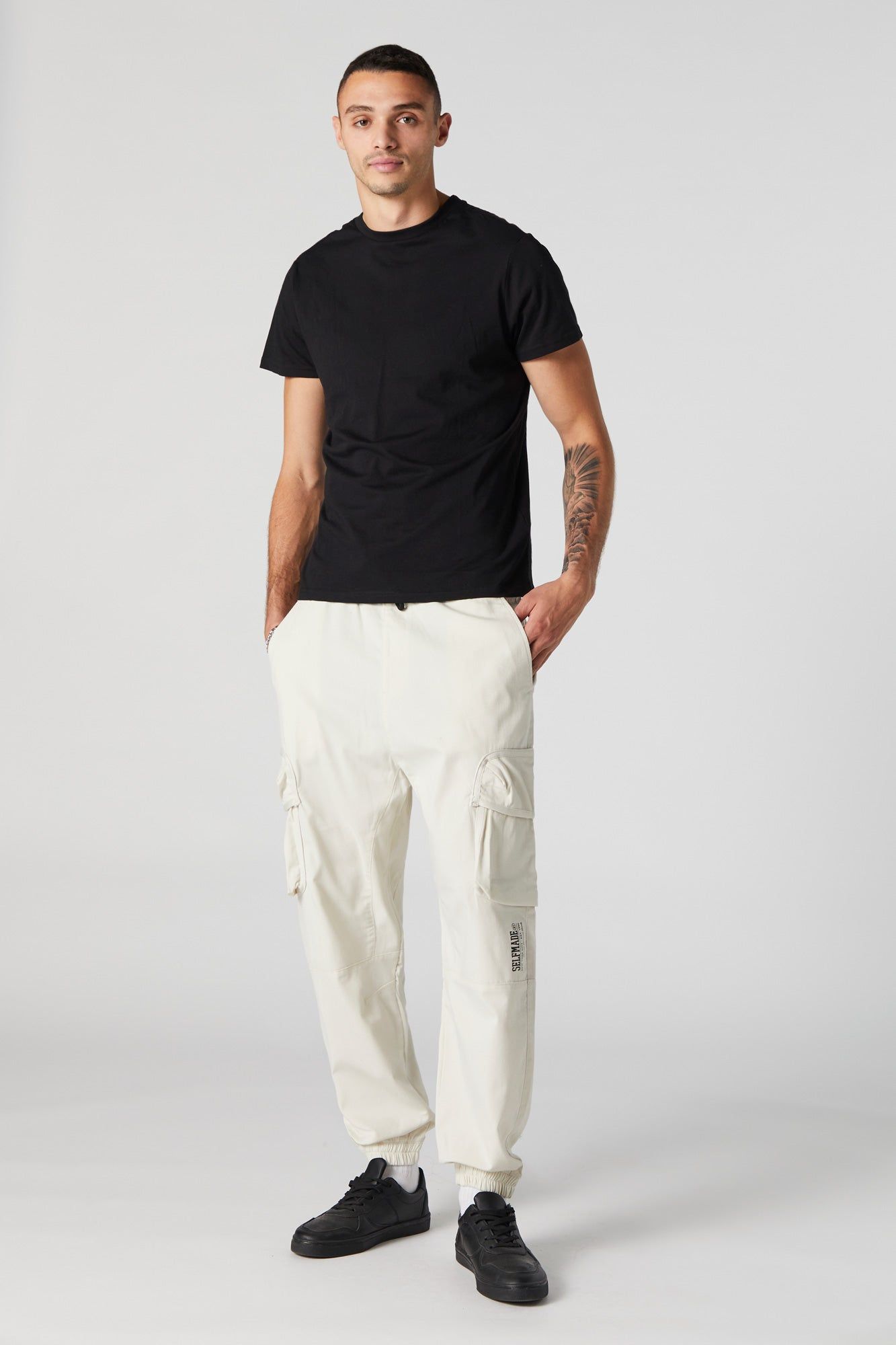 Relaxed Selfmade Cream Cargo Jogger sold by Urban Planet