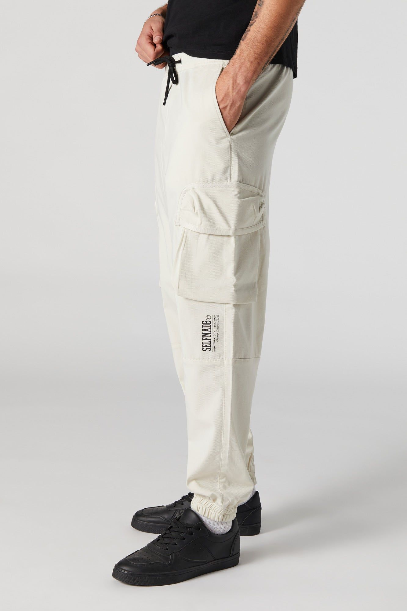 Relaxed Selfmade Cream Cargo Jogger sold by Urban Planet product image thumbnail 4