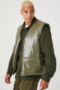 Faux Leather Puffer Vest sold by Urban Planet