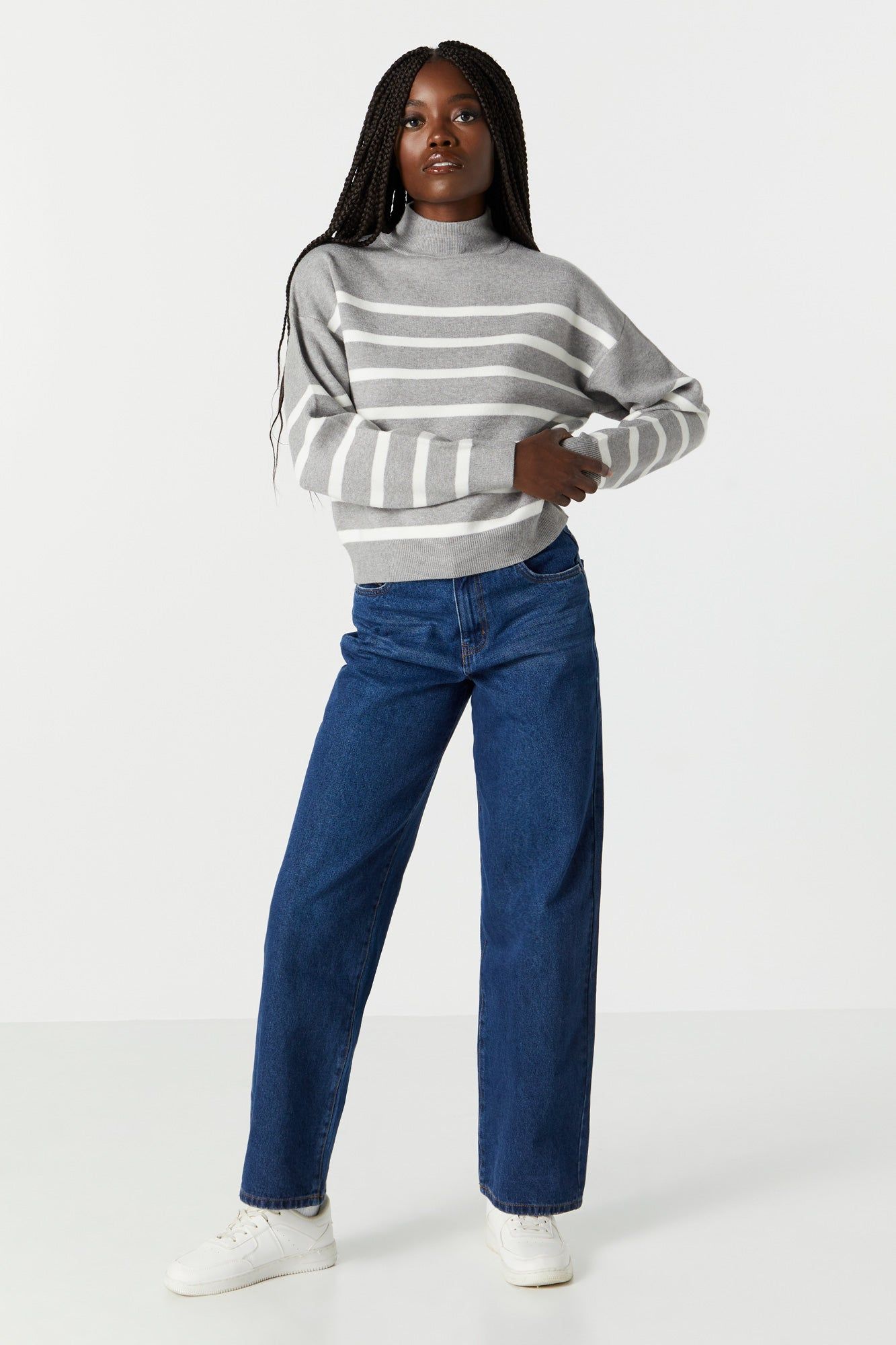 Mock Neck Striped Sweater sold by Urban Planet product image thumbnail 3
