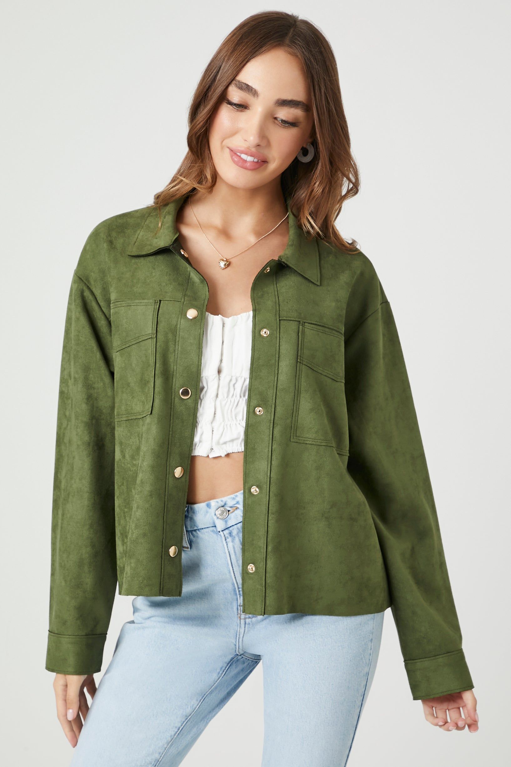 Blouson boutonné en similisuède sold by Urban Planet