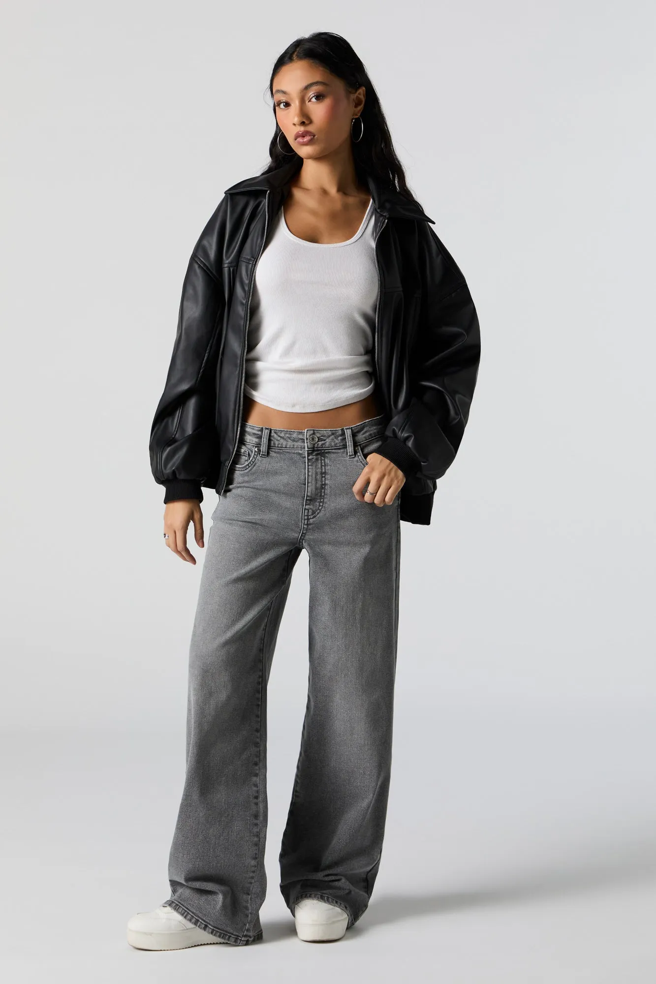 Jean extensible à taille haute et jambe large sold by Urban Planet product image thumbnail 5