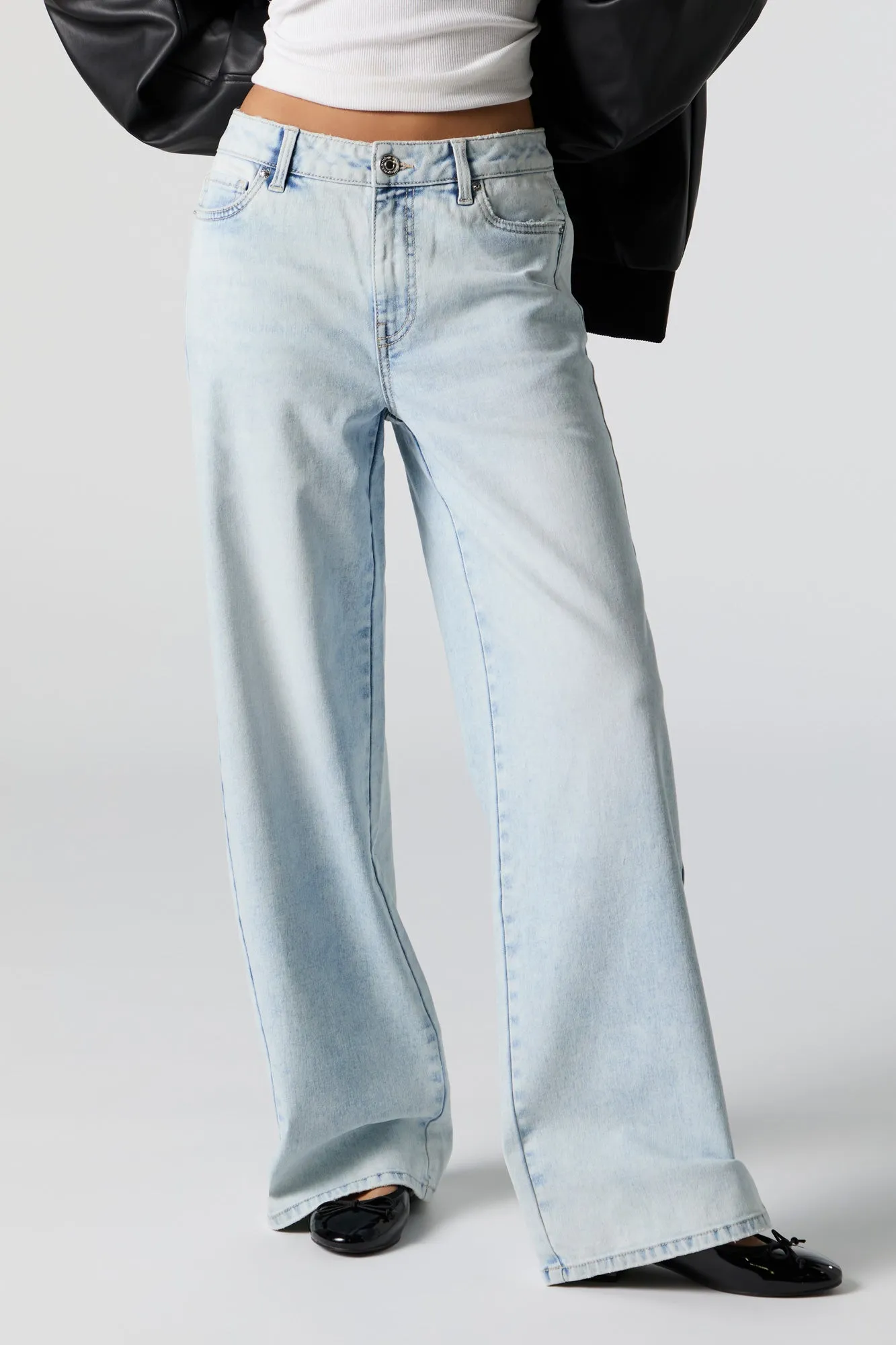 Jean extensible à taille haute et jambe large sold by Urban Planet product image thumbnail 2
