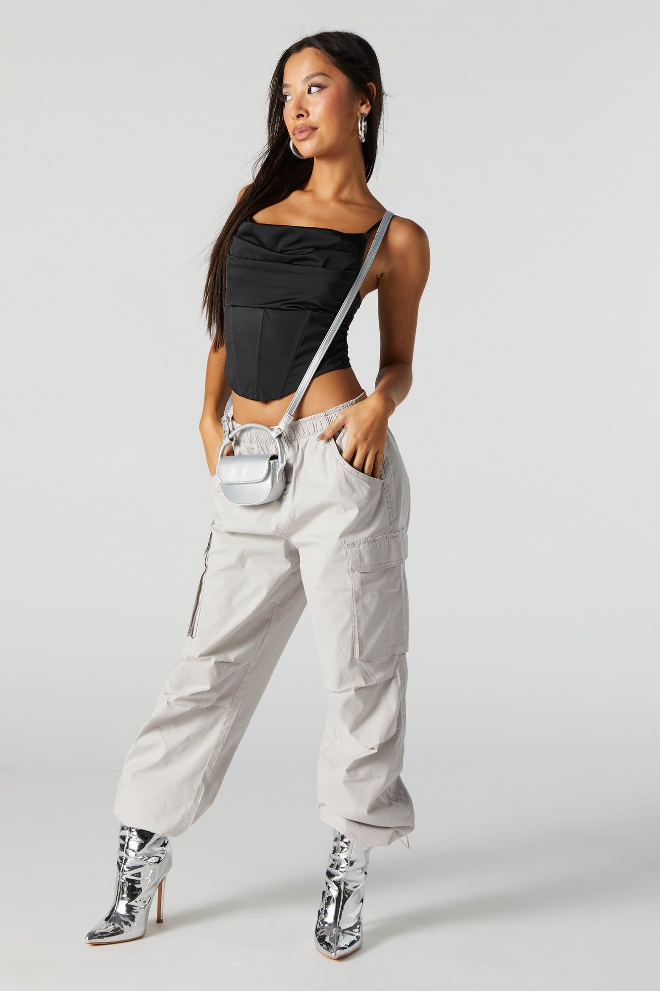 Cowl Neck Corset Top sold by Urban Planet product image thumbnail 3