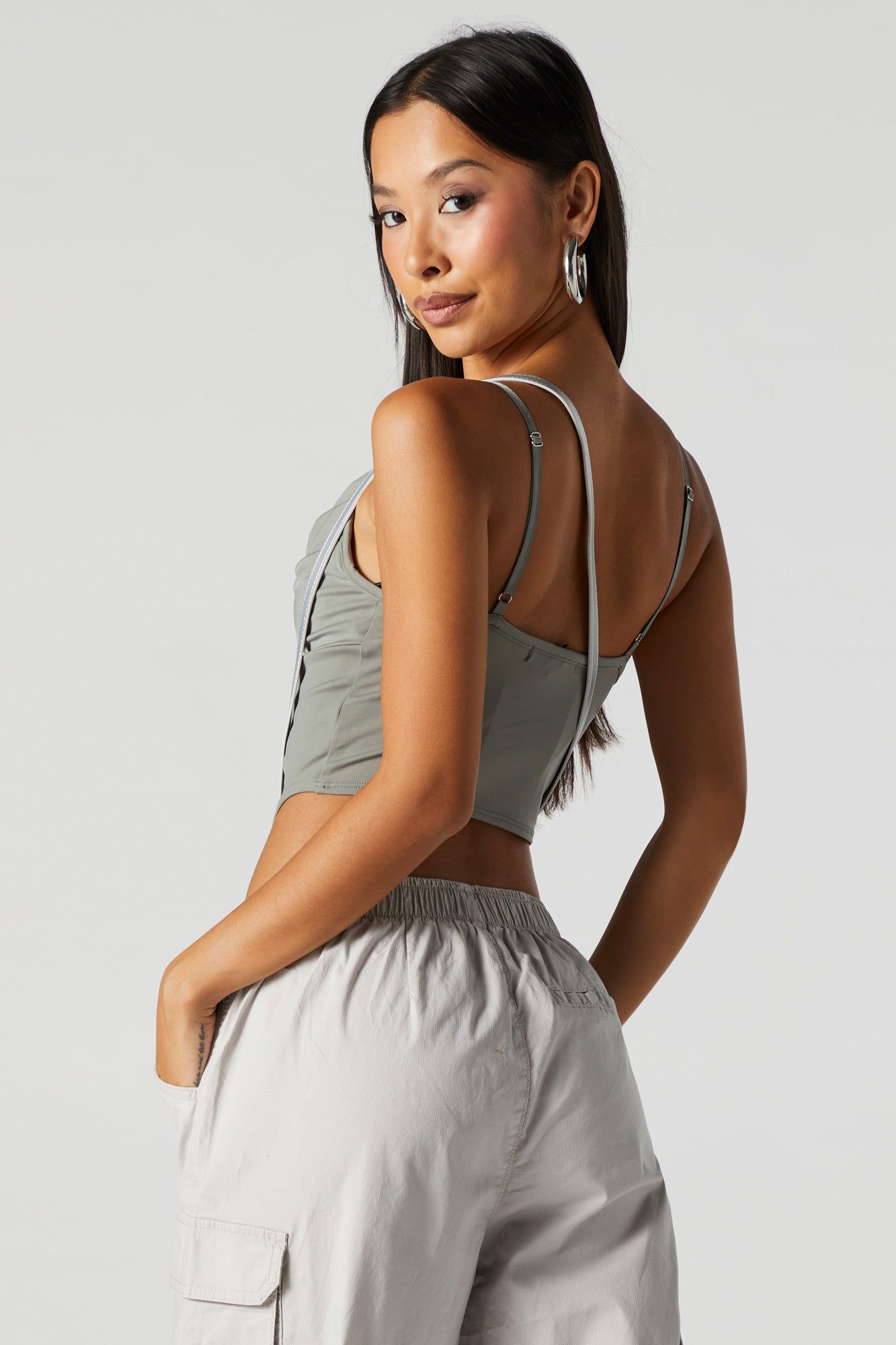 Cowl Neck Corset Top sold by Urban Planet product image thumbnail 5