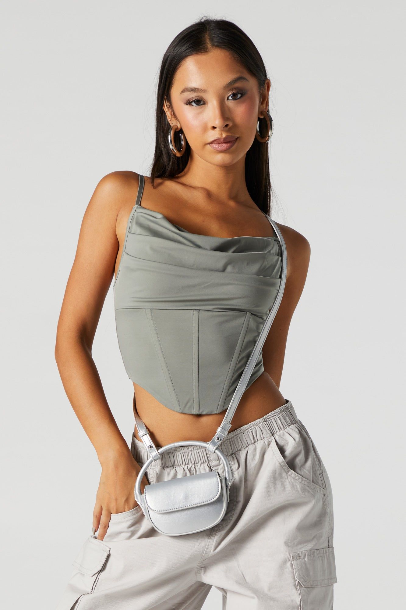 Cowl Neck Corset Top sold by Urban Planet product image thumbnail 4