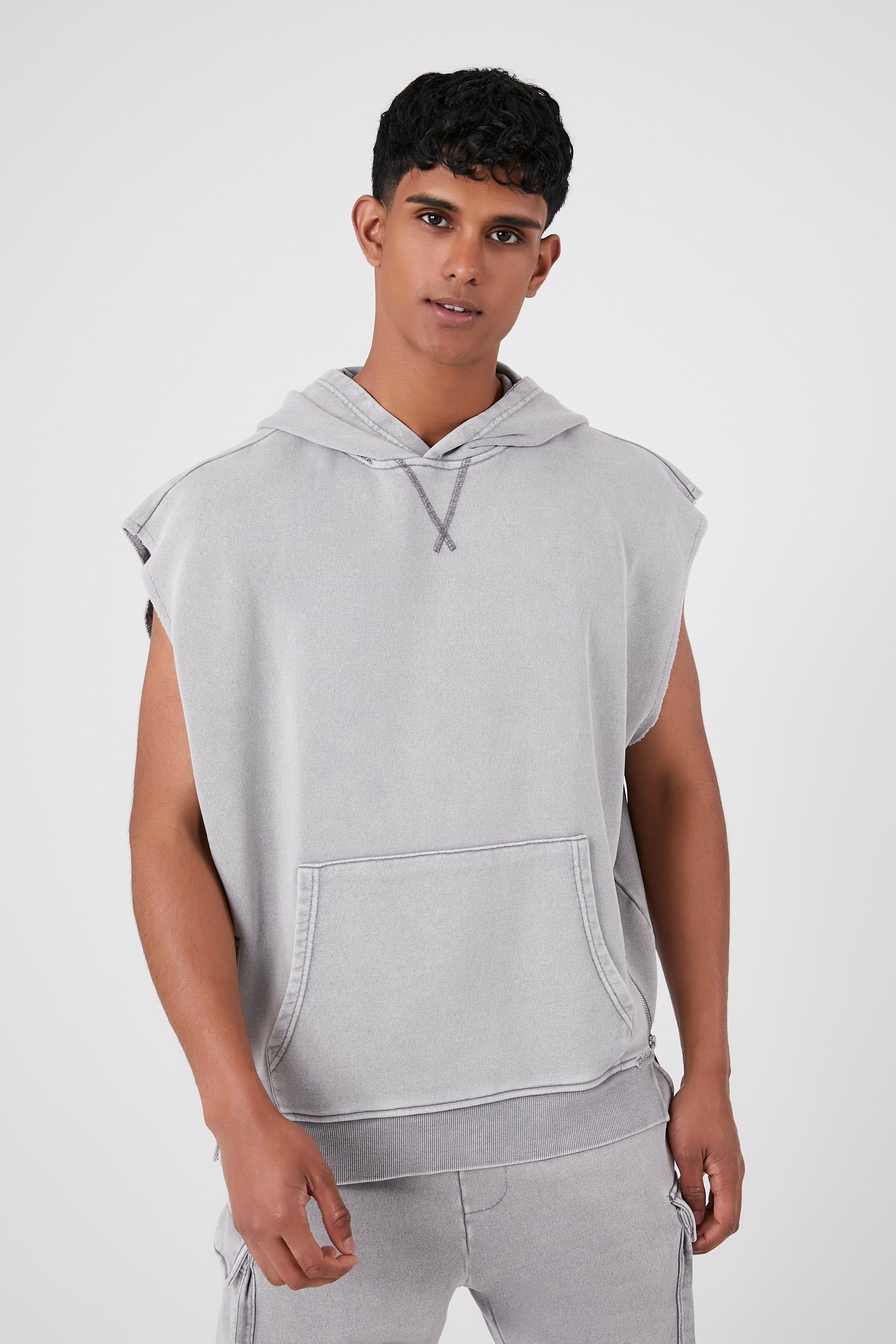 Sleeveless Mineral Wash Hoodie sold by Urban Planet