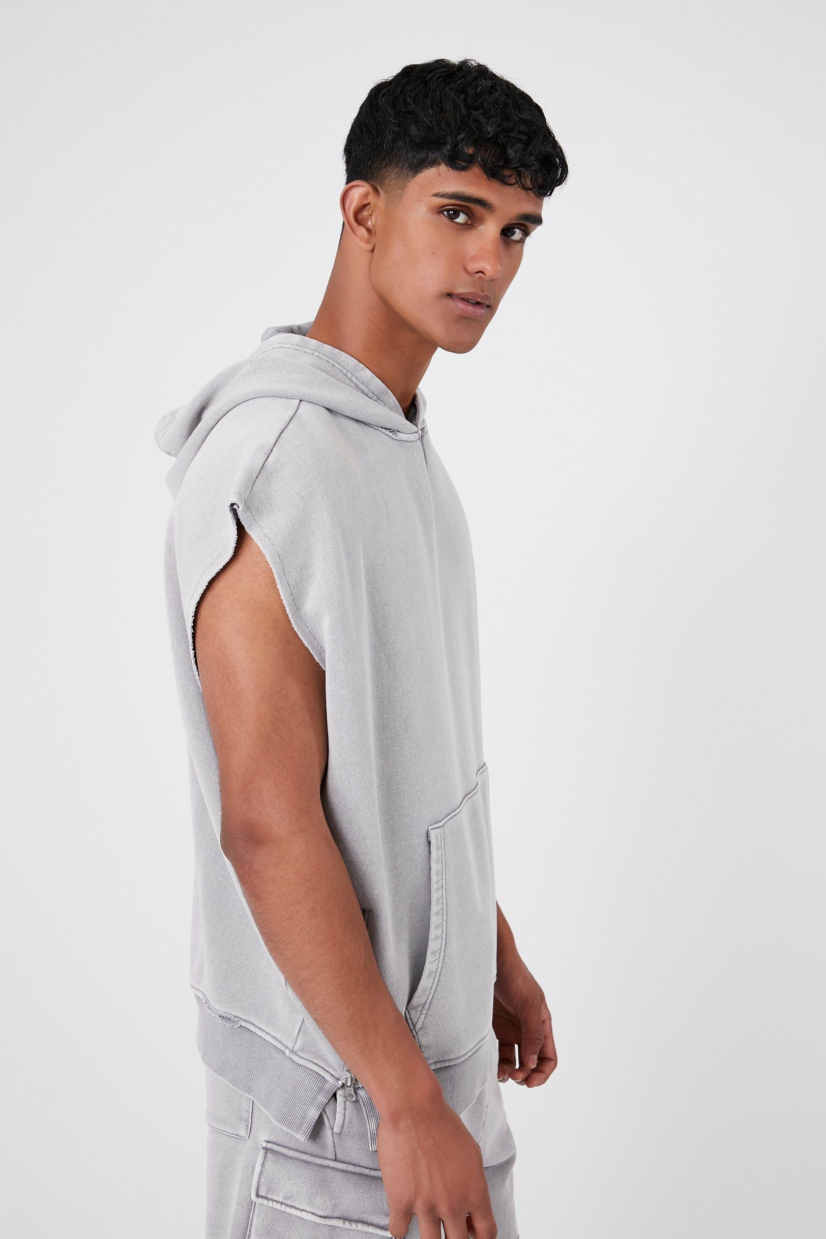 Sleeveless Mineral Wash Hoodie sold by Urban Planet product image thumbnail 2