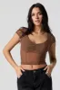 Haut écourté en filet à décolleté en cur sold by Urban Planet