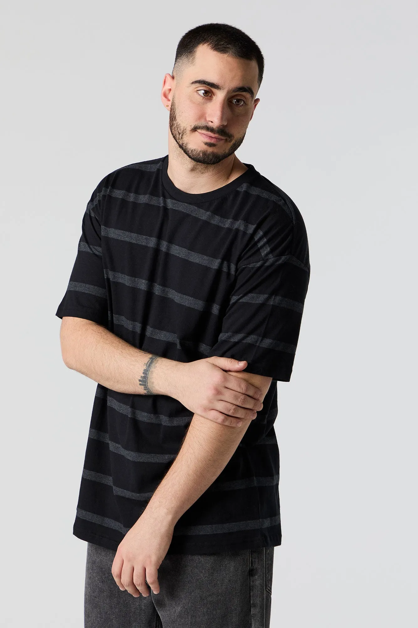 Striped Relaxed T-Shirt sold by Urban Planet product image thumbnail 4
