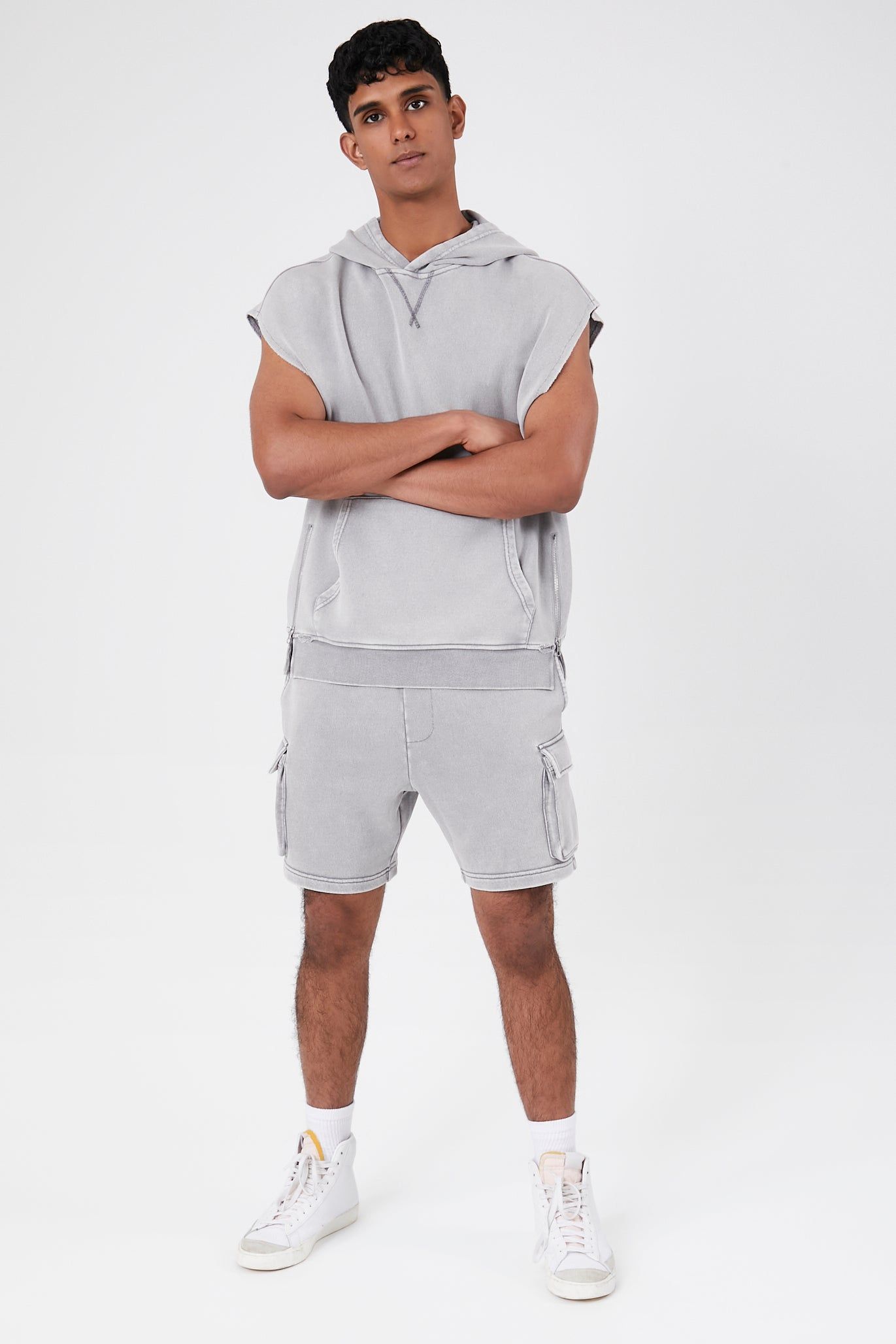 Sleeveless Mineral Wash Hoodie sold by Urban Planet product image thumbnail 4