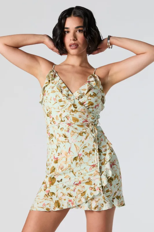 Minirobe fourreau volantée à surplis imprimé sold by Urban Planet