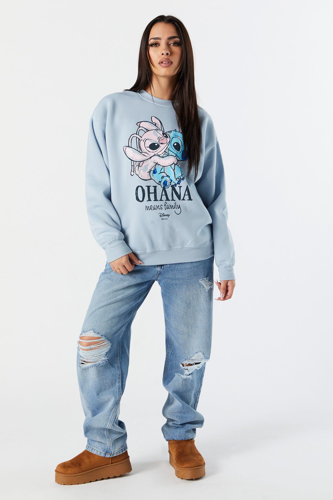 Chandail en molleton à imprimé Ohana Means Family sold by Urban Planet product image thumbnail 4