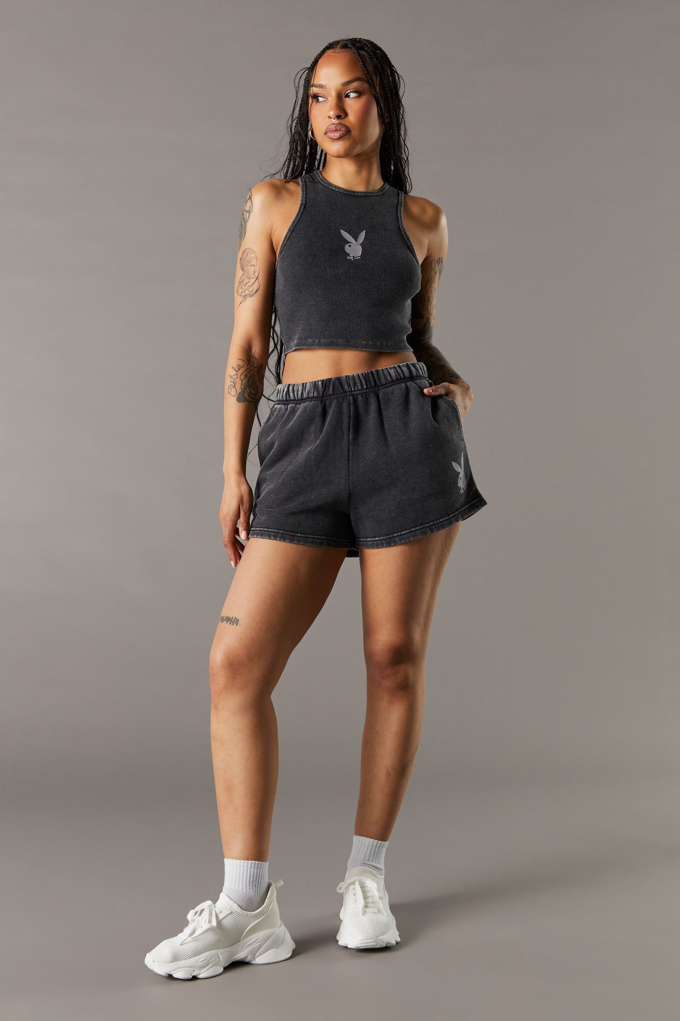 Short en molleton délavé à imprimé Playboy sold by Urban Planet product image thumbnail 3