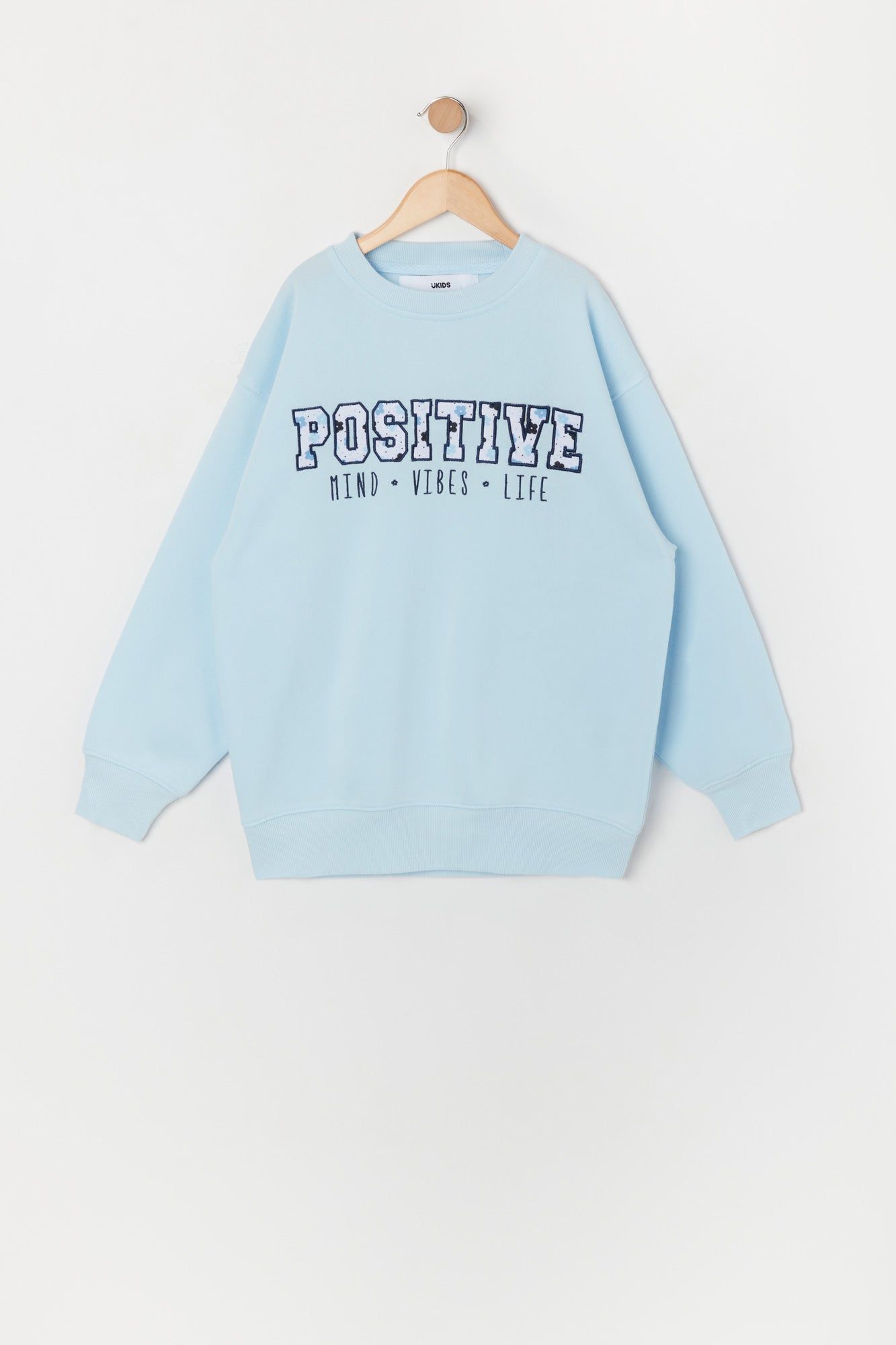 Girls Positive Chenille Embroidered Fleece Sweatshirt sold by Urban Planet
