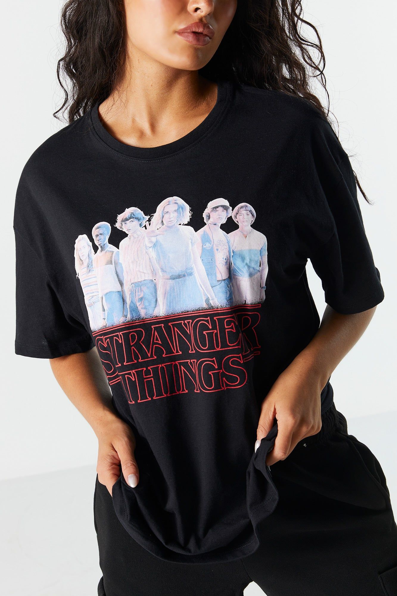 T-shirt de coupe garçonne à imprimé Stranger Things sold by Urban Planet product image thumbnail 4