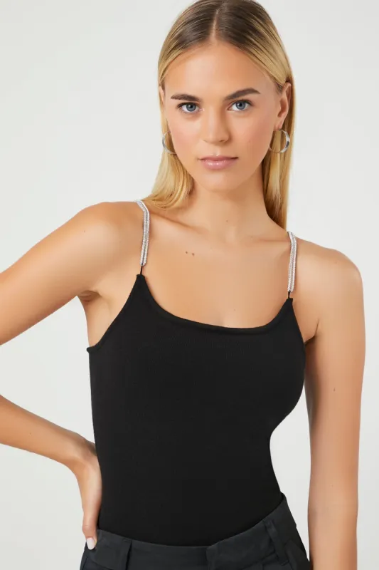 Rhinestone Strap Bodysuit sold by Urban Planet