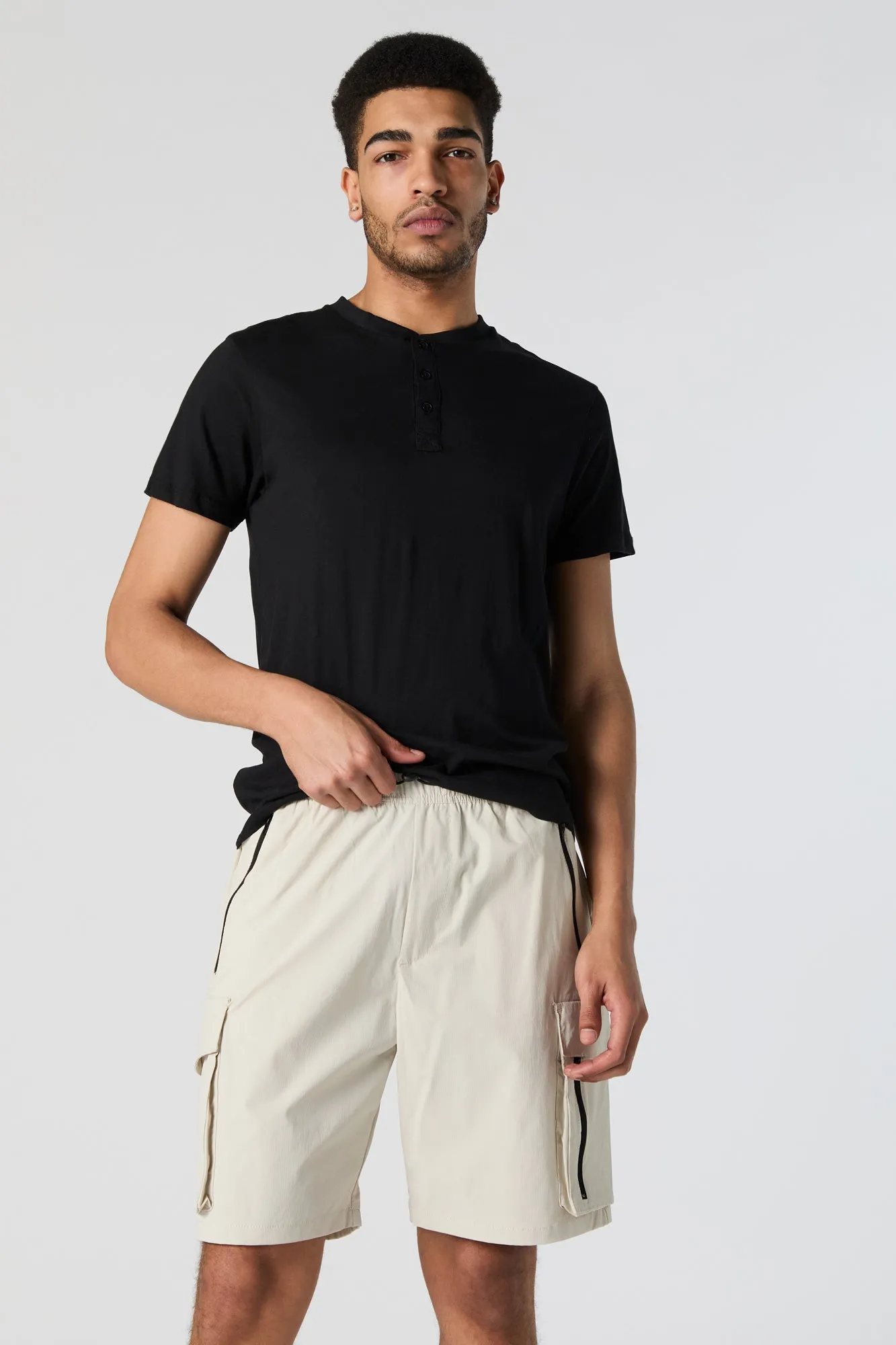 Zipper Cargo Pocket Nylon Short sold by Urban Planet